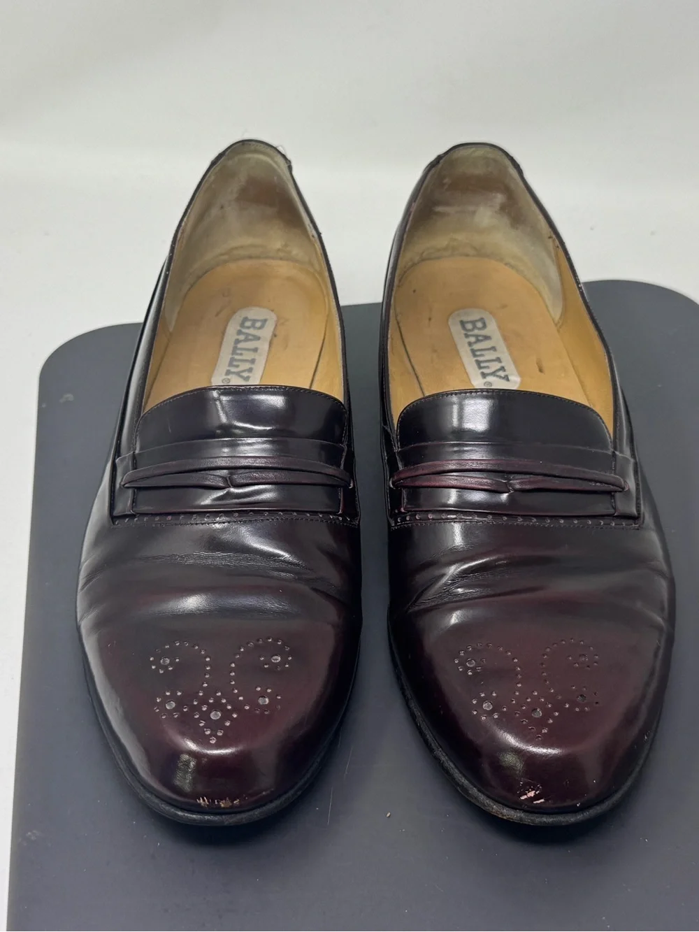 Vintage BALLY Burgundy Slip On Loafers - Burgundy Size 10.5